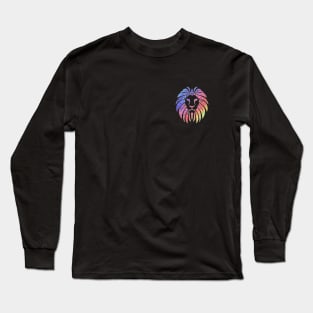 Rainbow Lion Pride Black Small Logo Long Sleeve T-Shirt